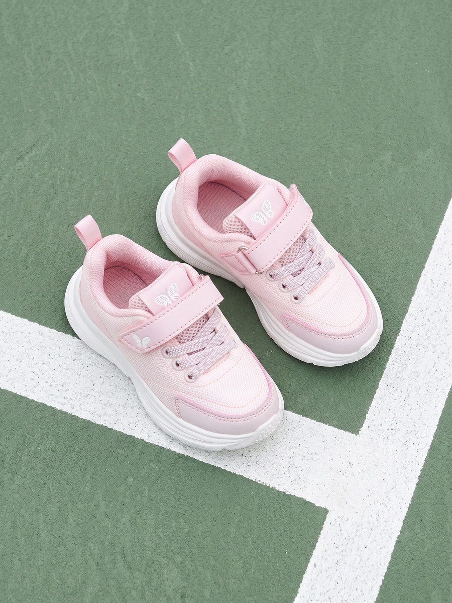 Butterfly Print Sports Shoes with Hook and Loop Closure