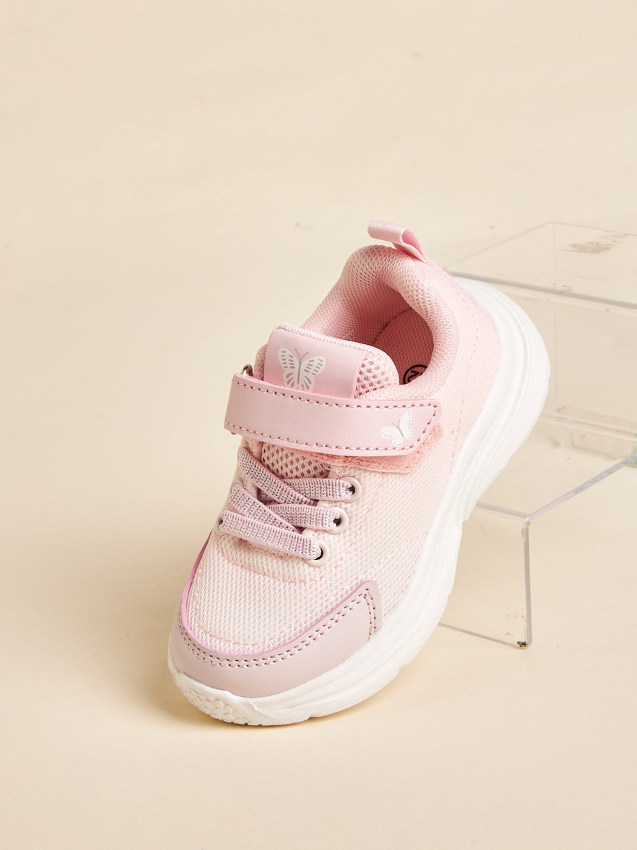 Butterfly Print Sports Shoes with Hook and Loop Closure