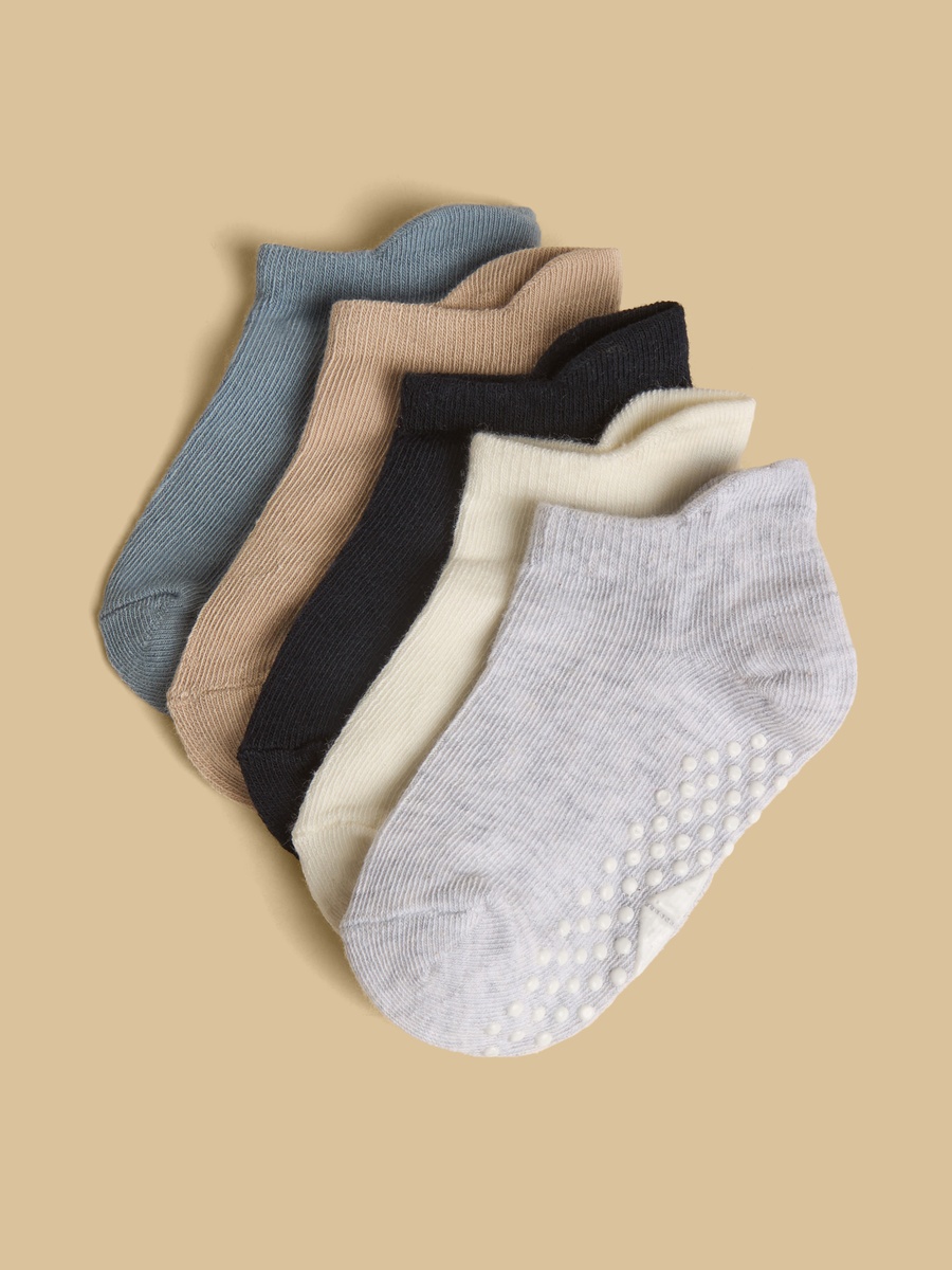 Pack of 5 - Plain Antiskid Calf Length Socks