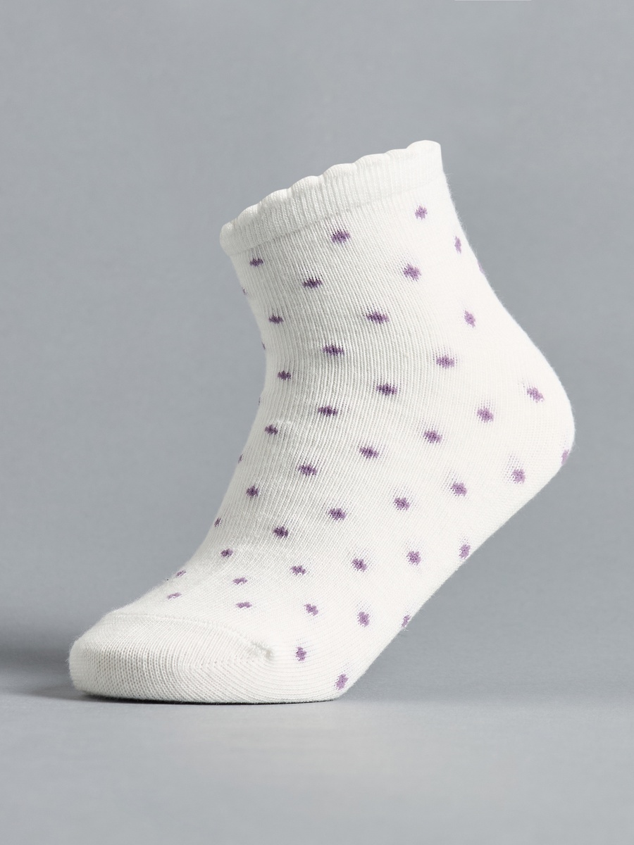 Pack of 7 - Assorted Ankle Length Socks with Scallop Hem