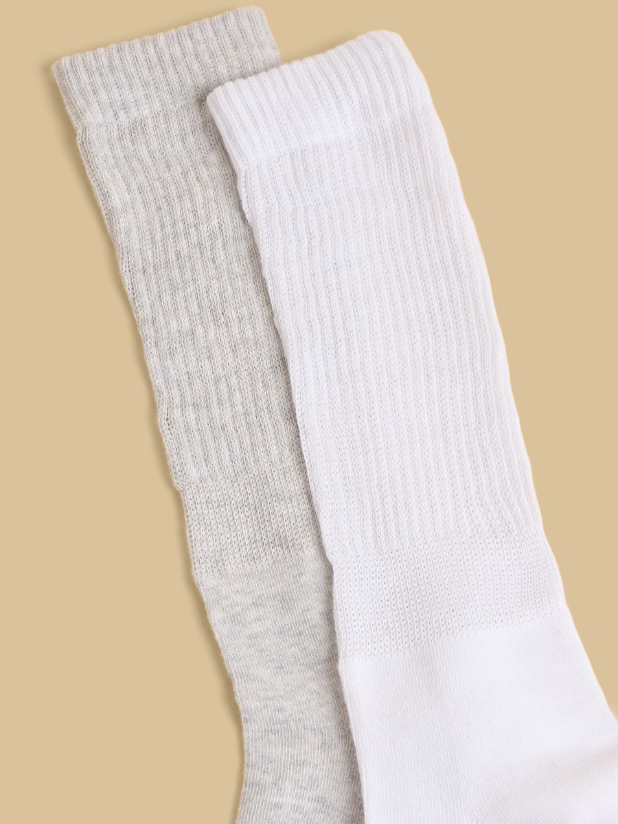 Pack of 2 - Ribbed Full Length Slouch Socks