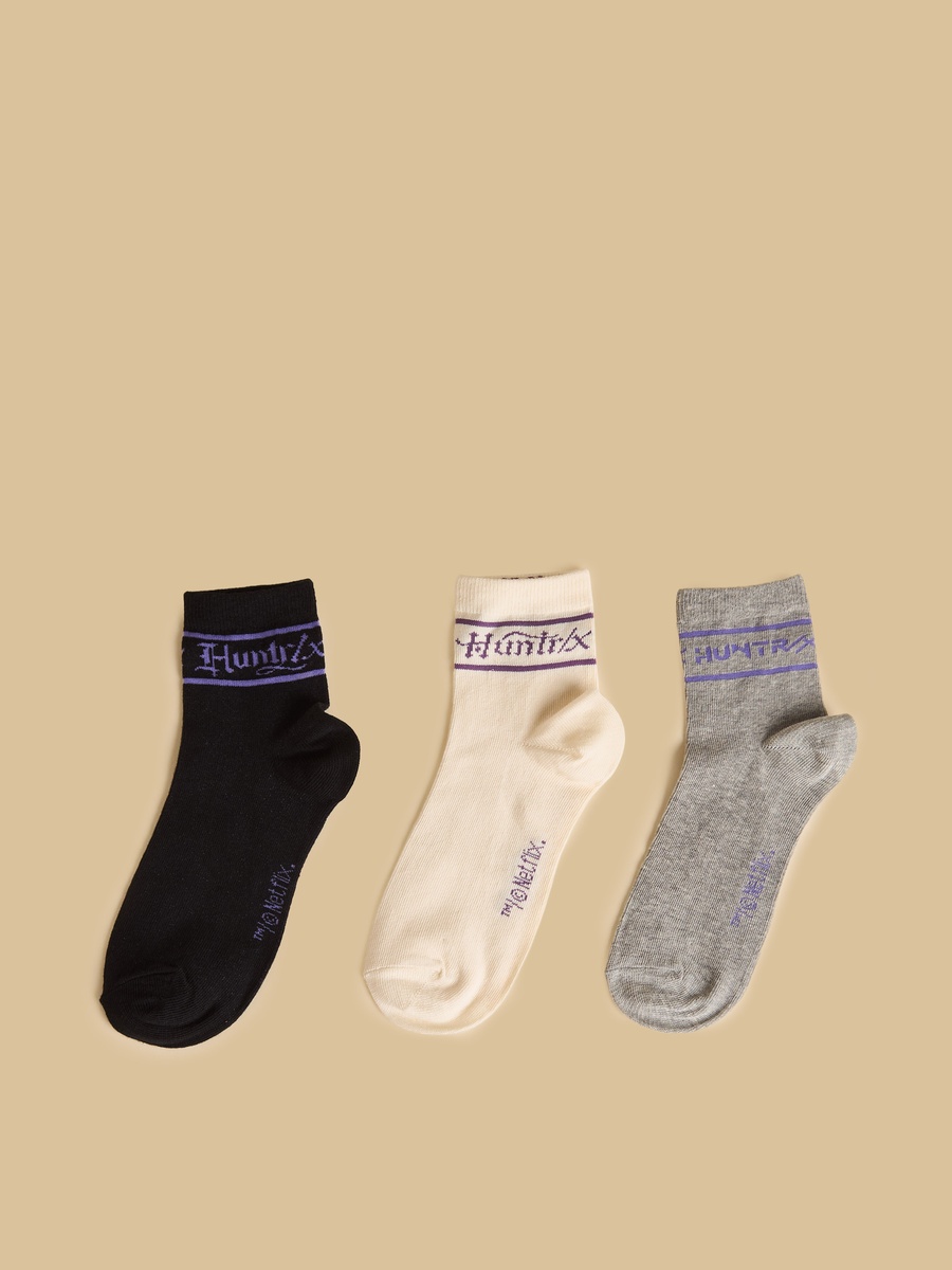 Pack of 3 - Kpop Demon Hunters Print Ankle Length Socks