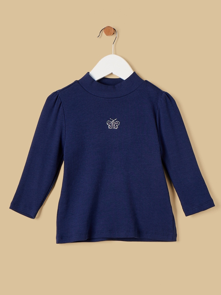 Butterfly Embellished Ribbed Cotton Top