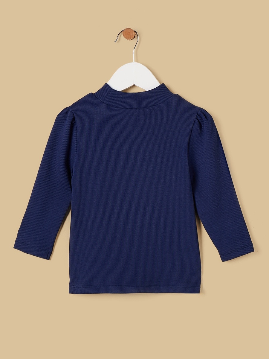 Butterfly Embellished Ribbed Cotton Top