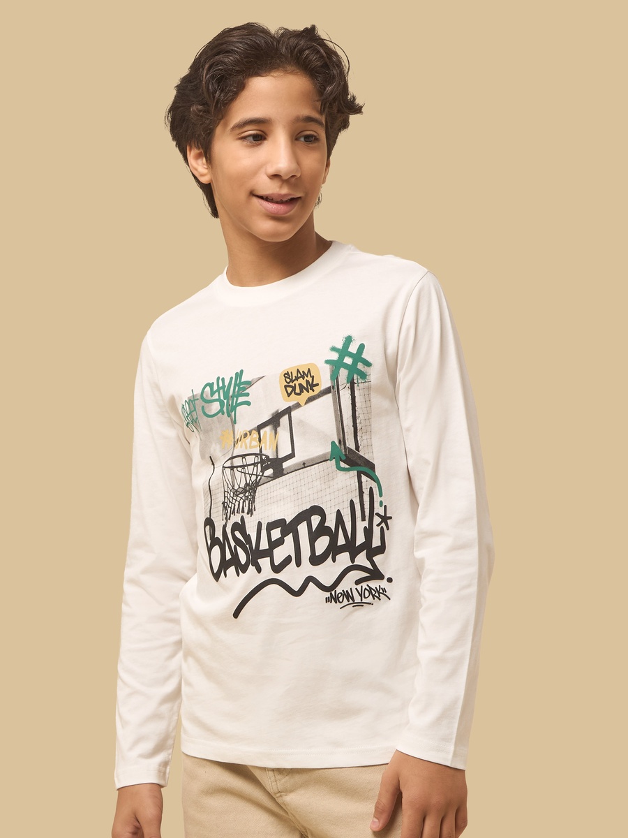 Basketball Graffiti Print T-Shirt