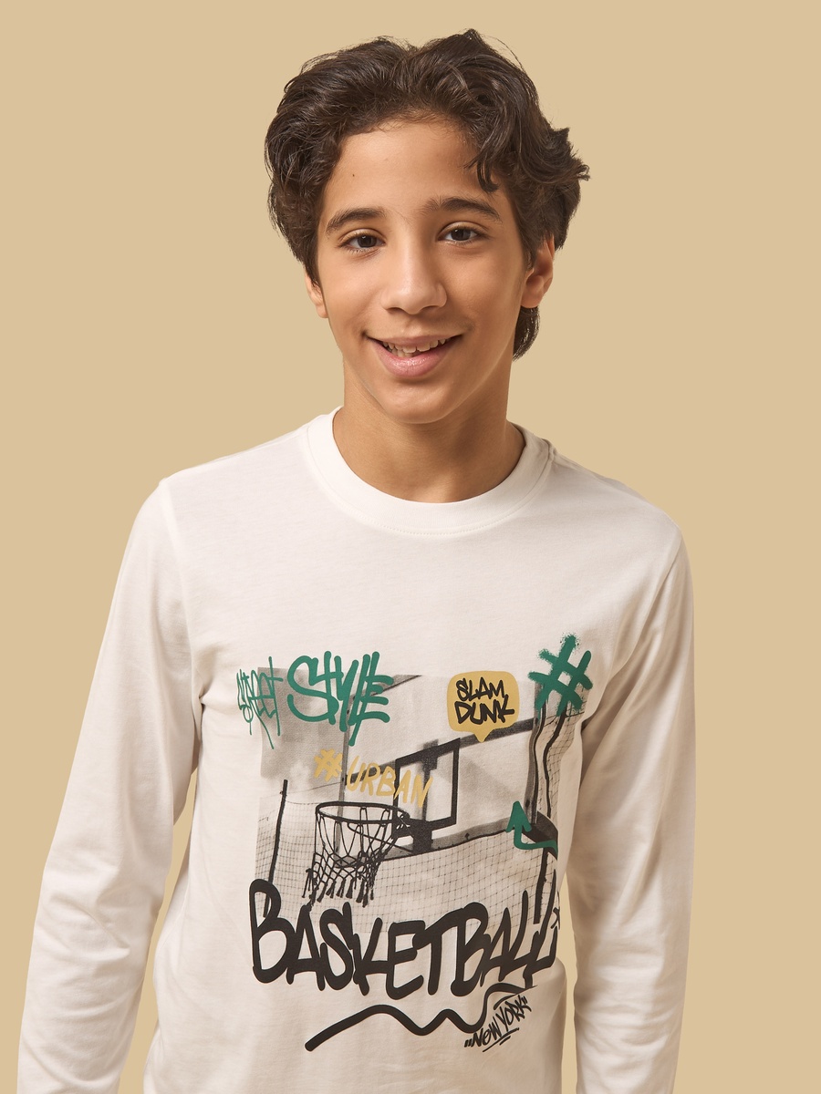 Basketball Graffiti Print T-Shirt