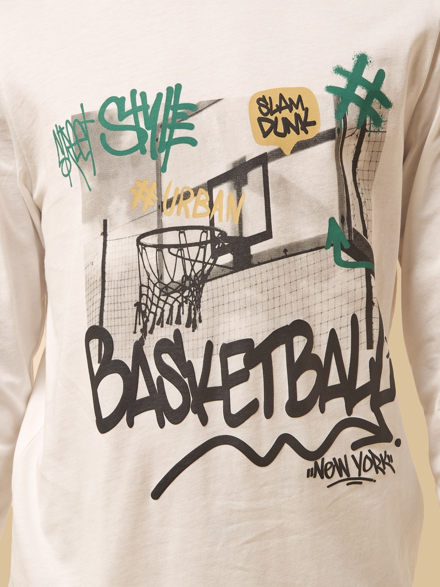 Basketball Graffiti Print T-Shirt