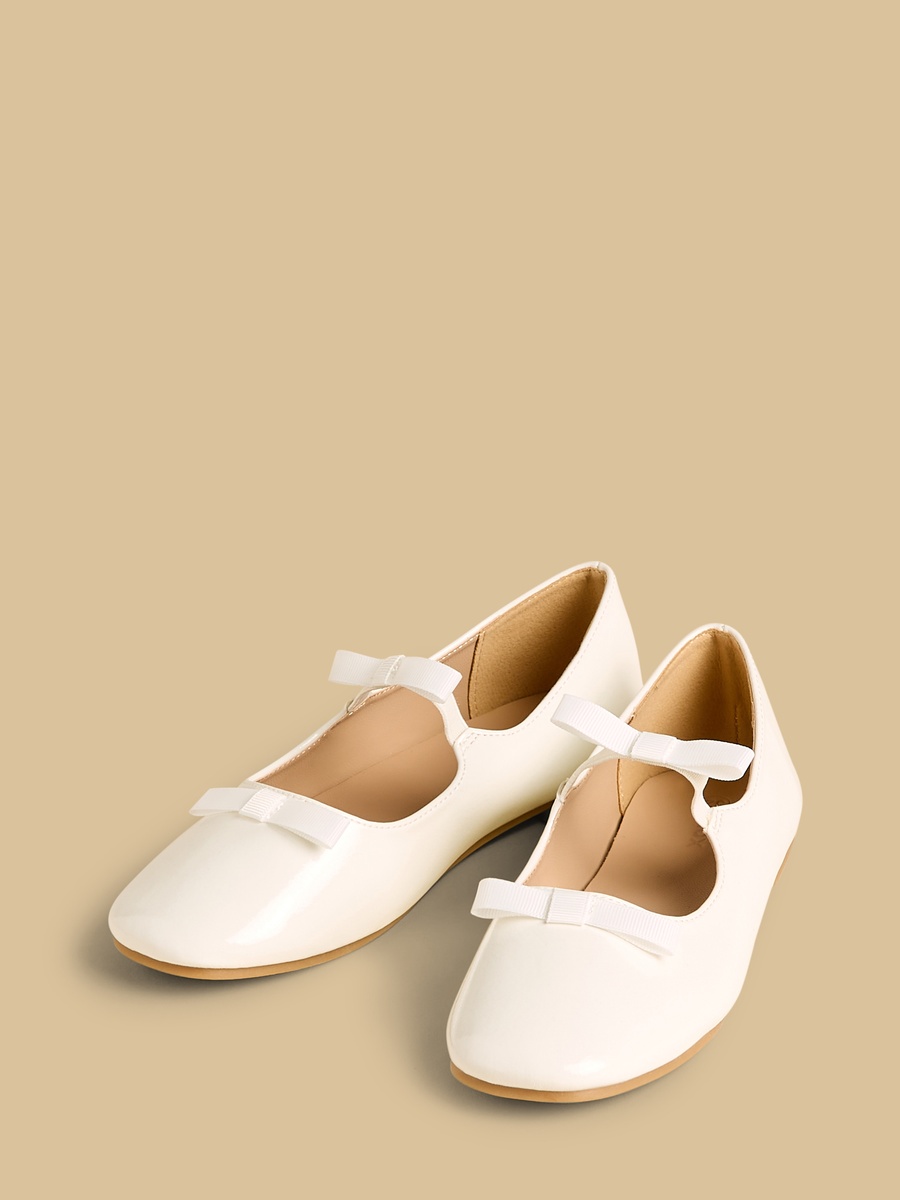 Bow Detail Ballerina Shoes with Elasticated Strap