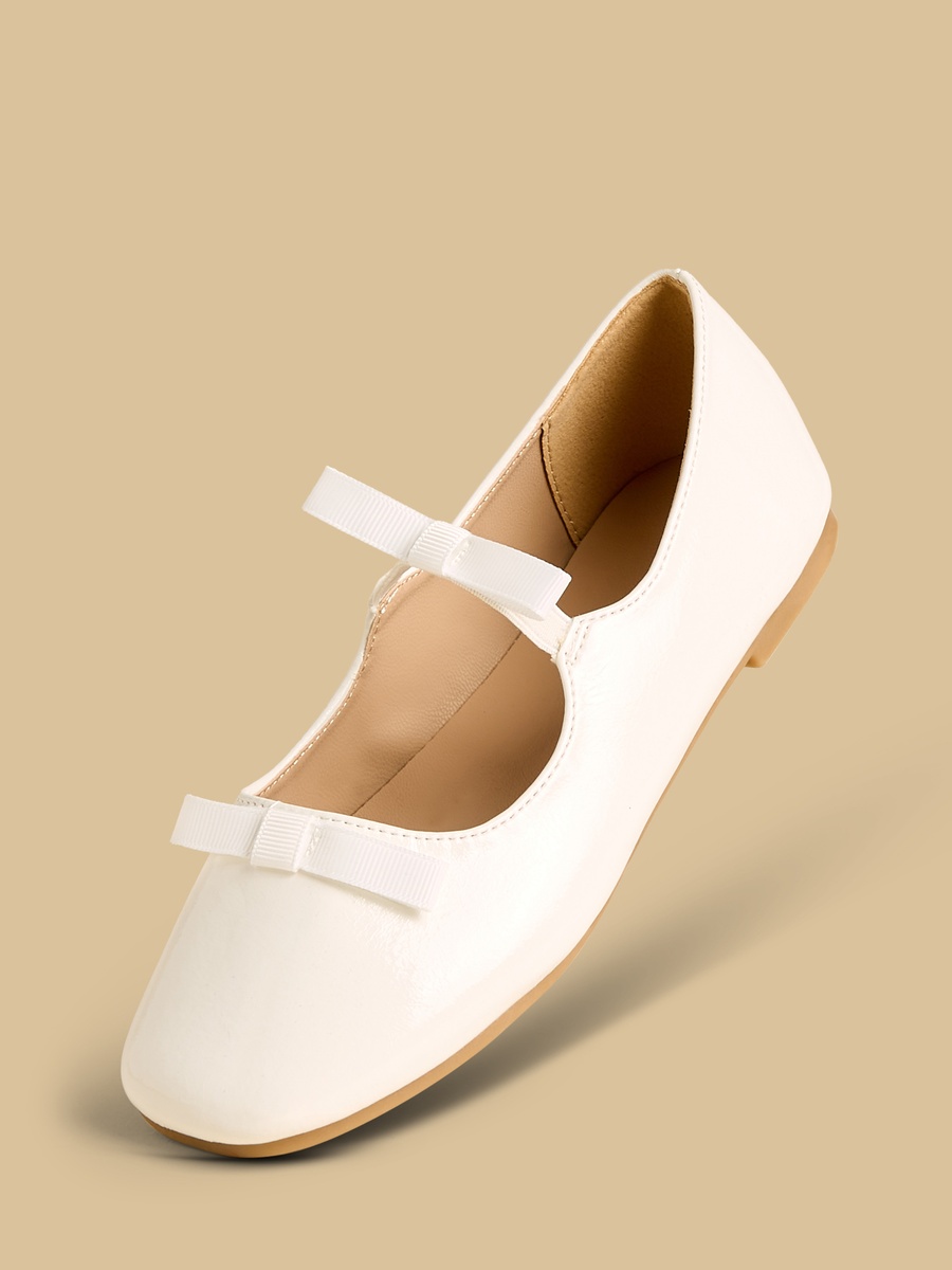 Bow Detail Ballerina Shoes with Elasticated Strap