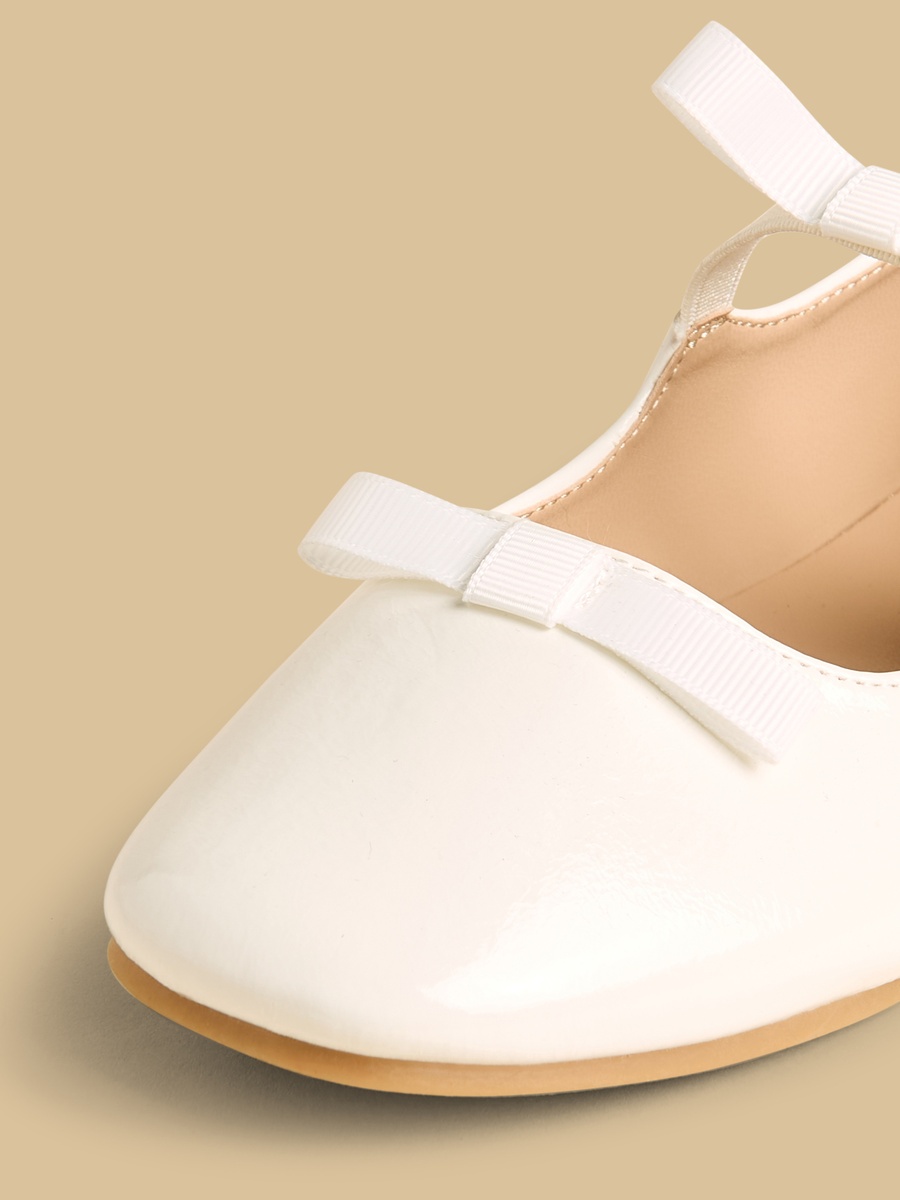 Bow Detail Ballerina Shoes with Elasticated Strap