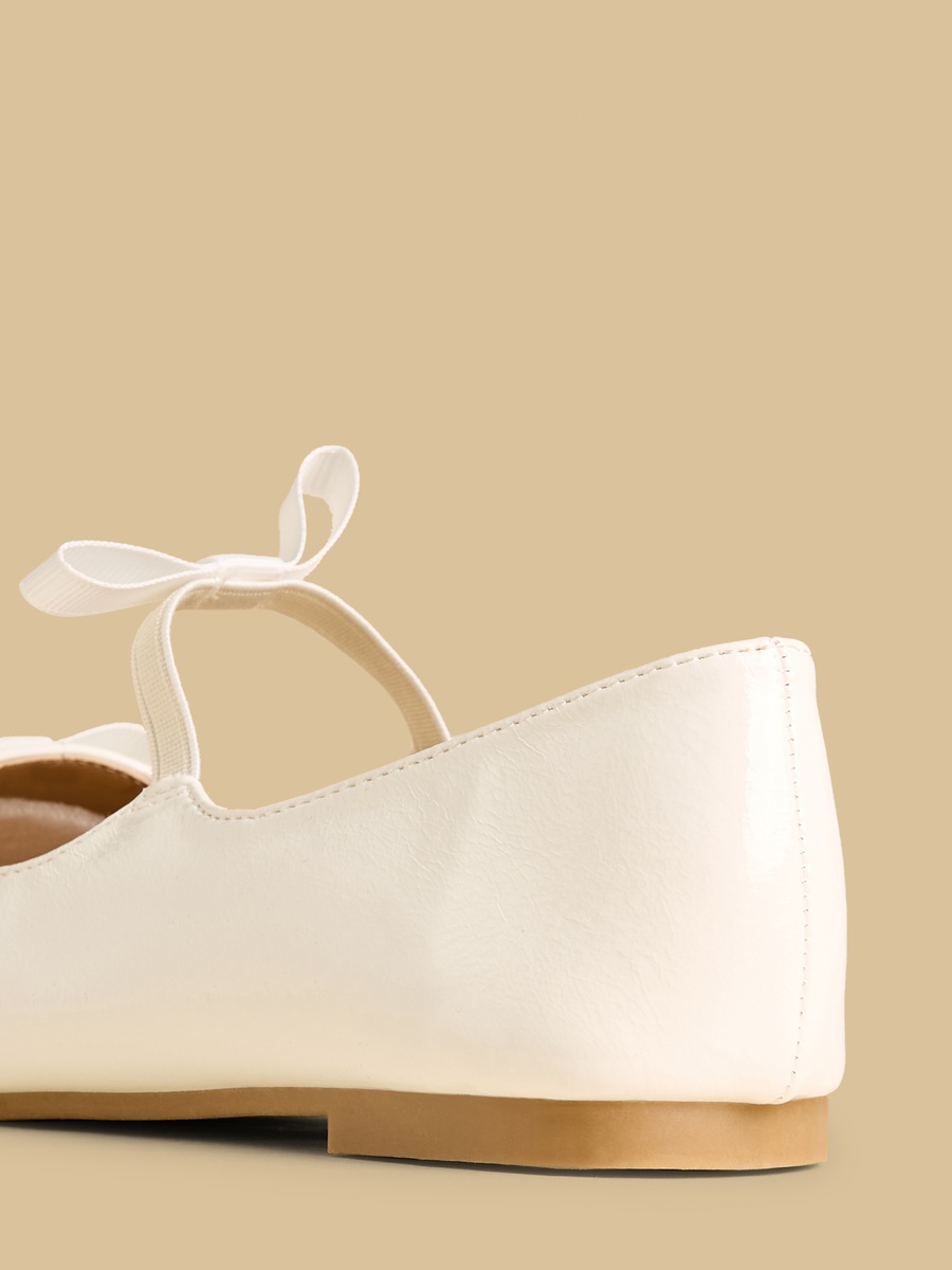 Bow Detail Ballerina Shoes with Elasticated Strap