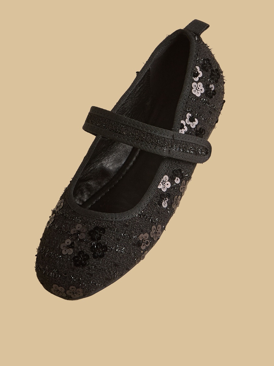 Sequin Embellished Mary Jane Shoes