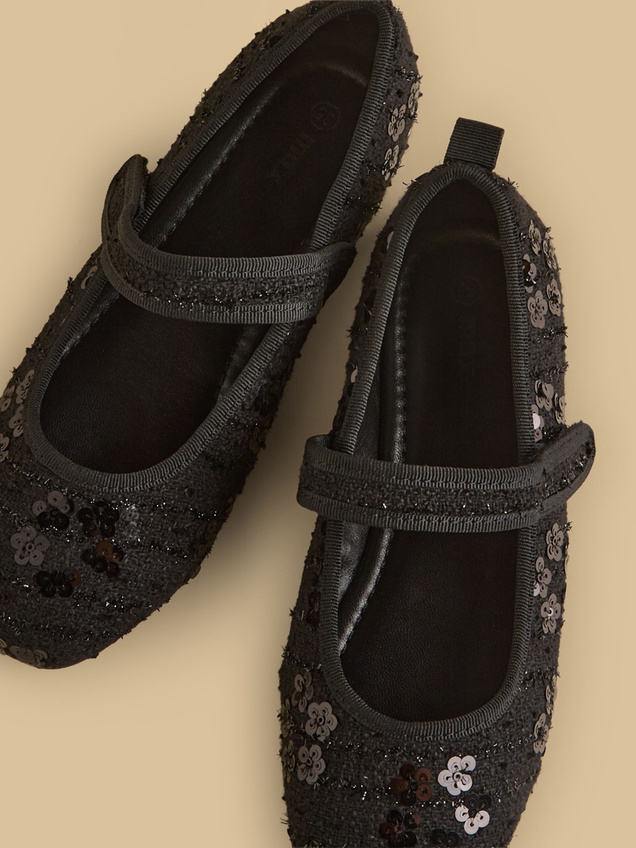 Sequin Embellished Mary Jane Shoes
