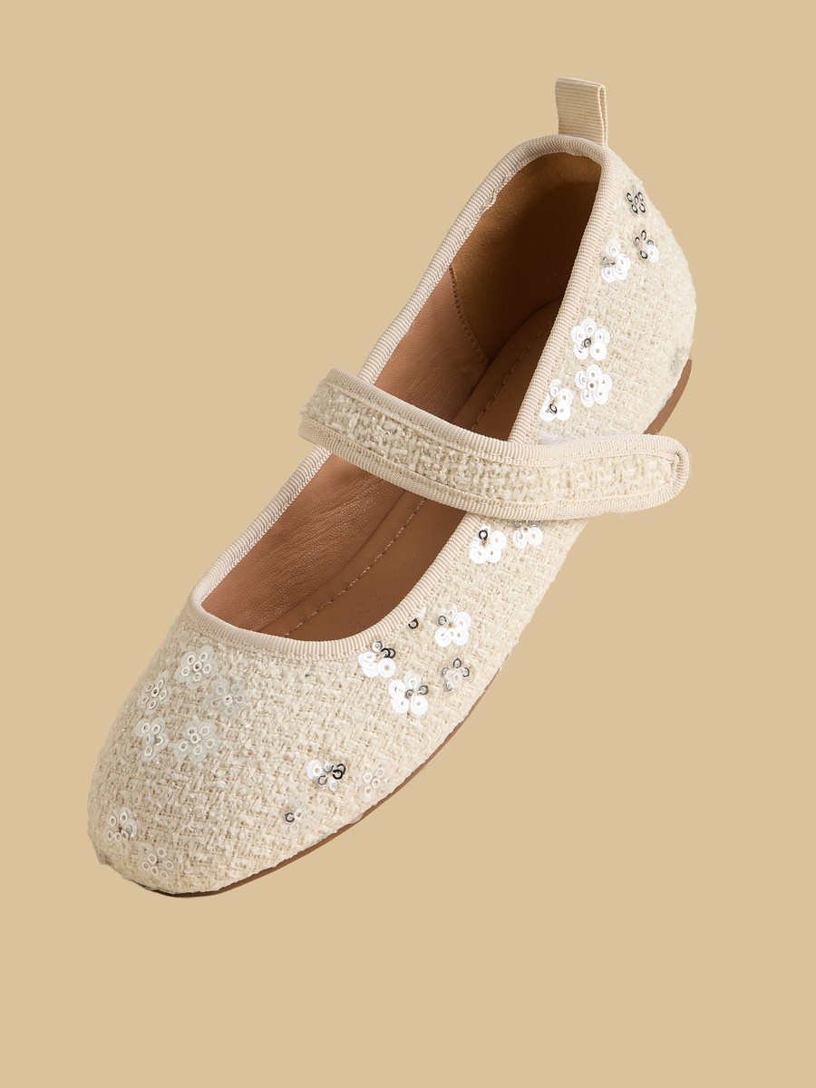 Sequin Embellished Mary Jane Shoes