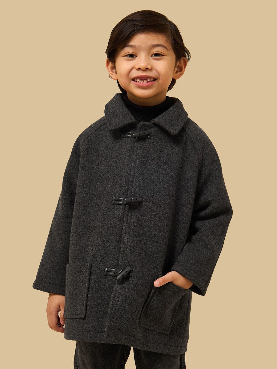 Longline Coat with Toggle Button Closure