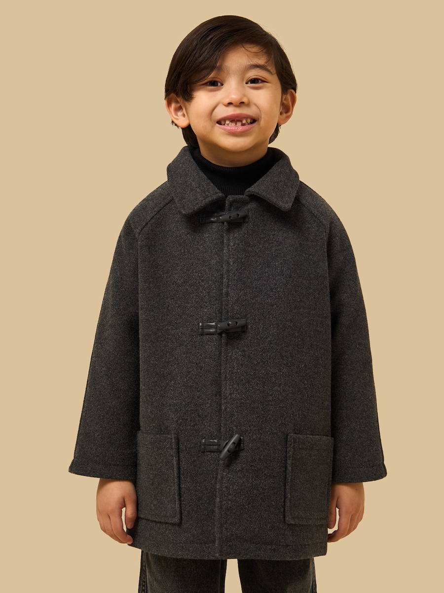Longline Coat with Toggle Button Closure