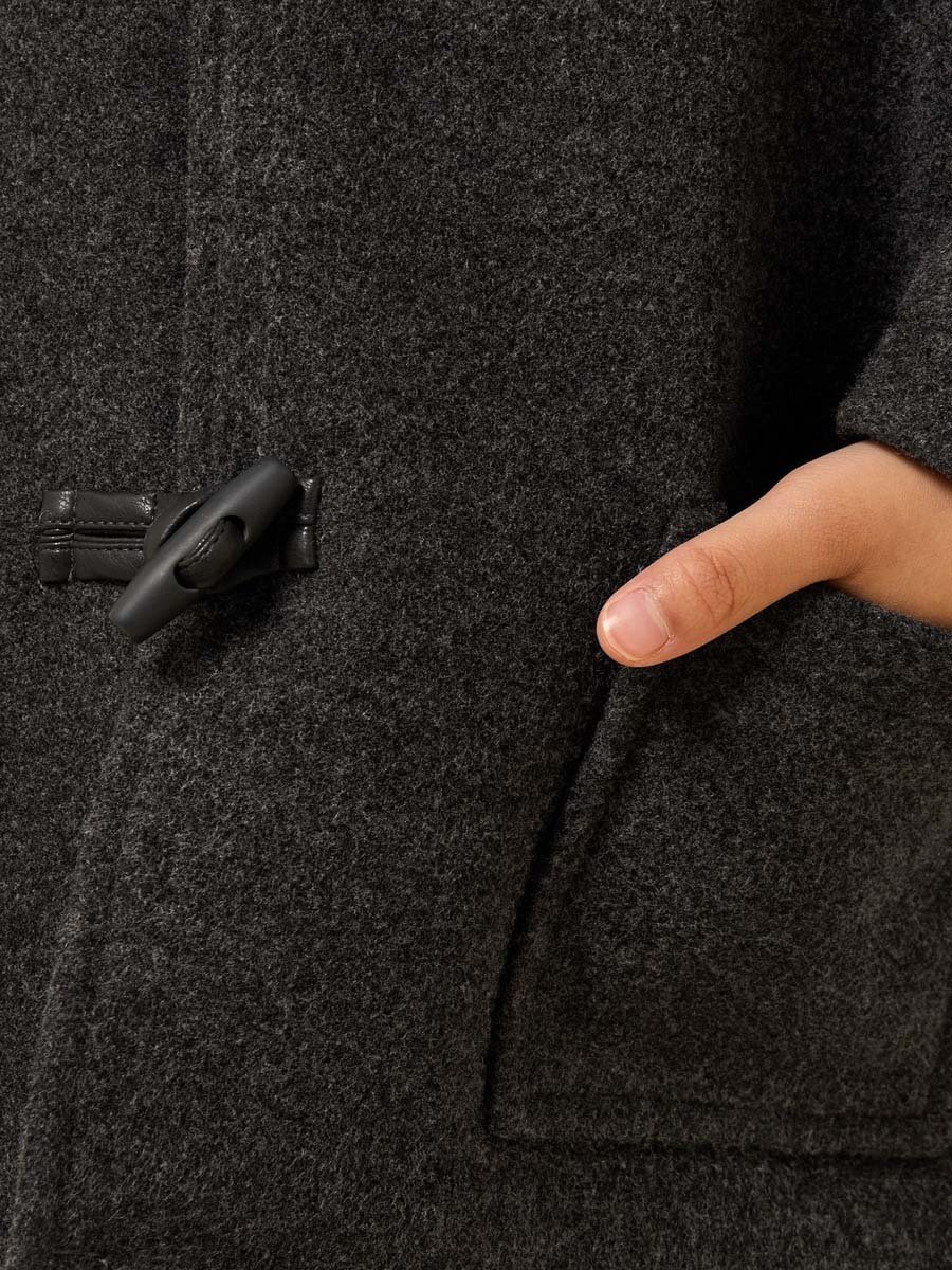 Longline Coat with Toggle Button Closure