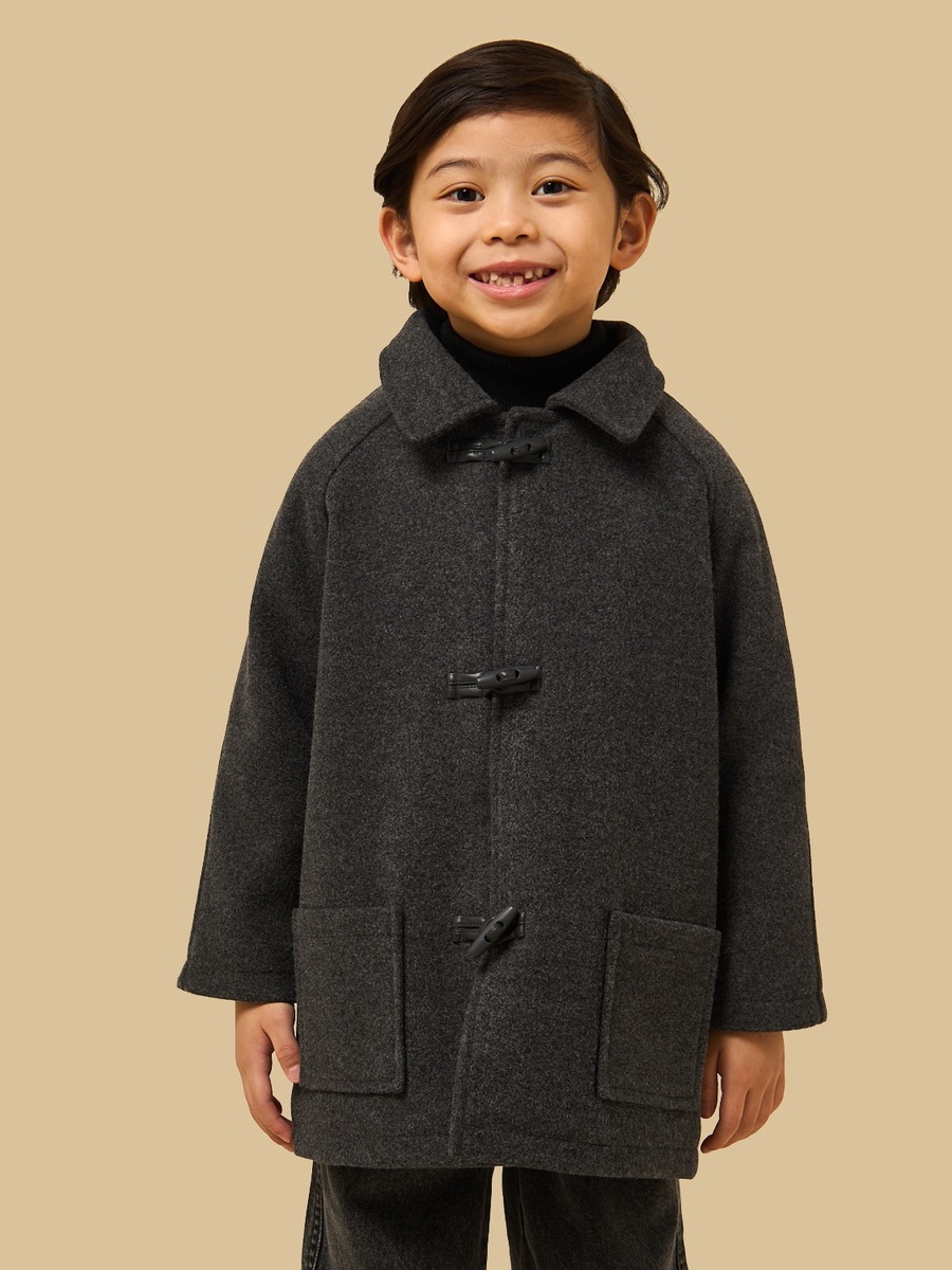 Longline Coat with Toggle Button Closure