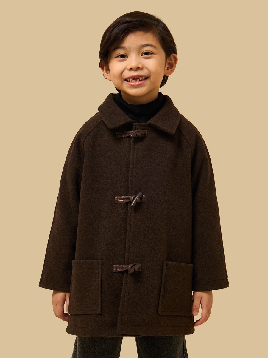 Longline Coat with Toggle Button Closure
