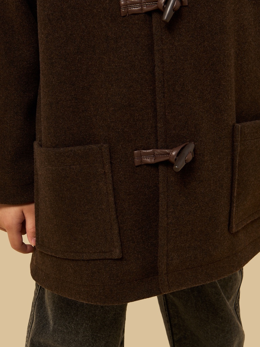 Longline Coat with Toggle Button Closure