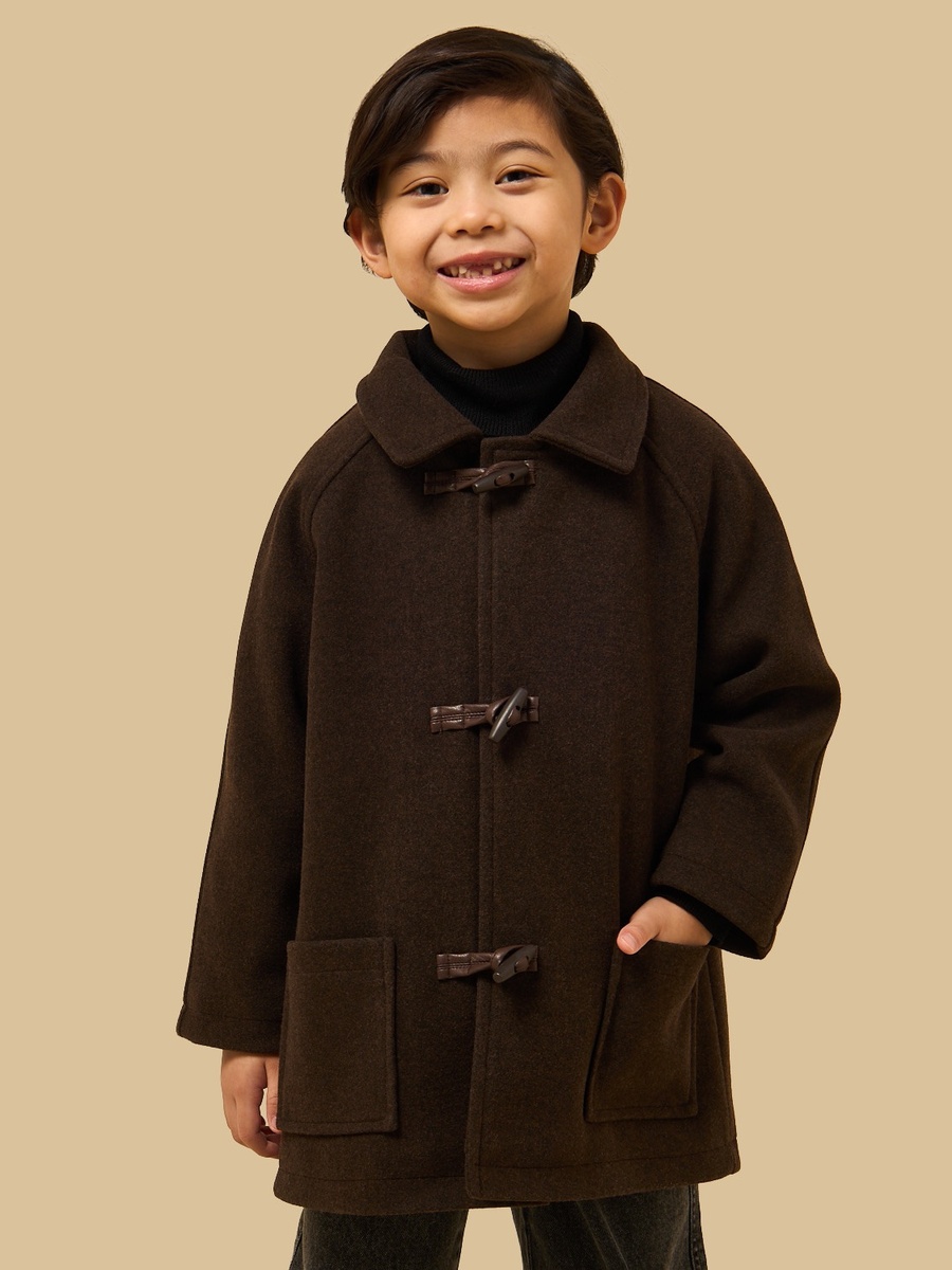 Longline Coat with Toggle Button Closure