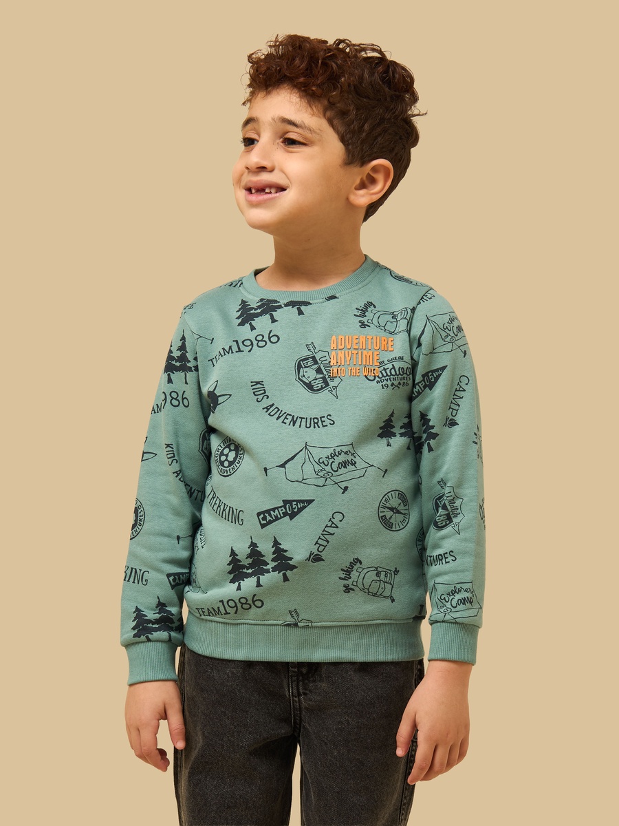 سويت شيرت بطبعة التخييم