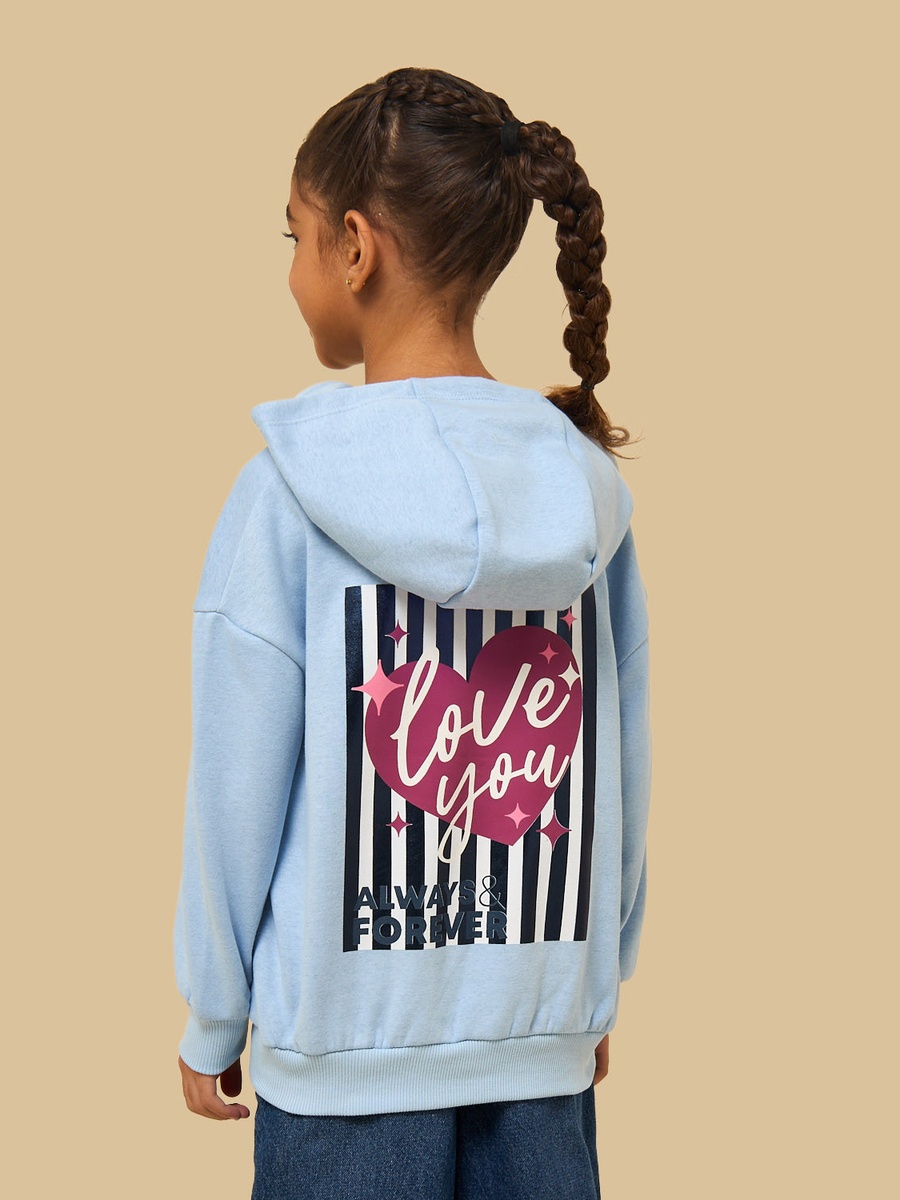Typographic Print Hooded Oversized Sweatshirt