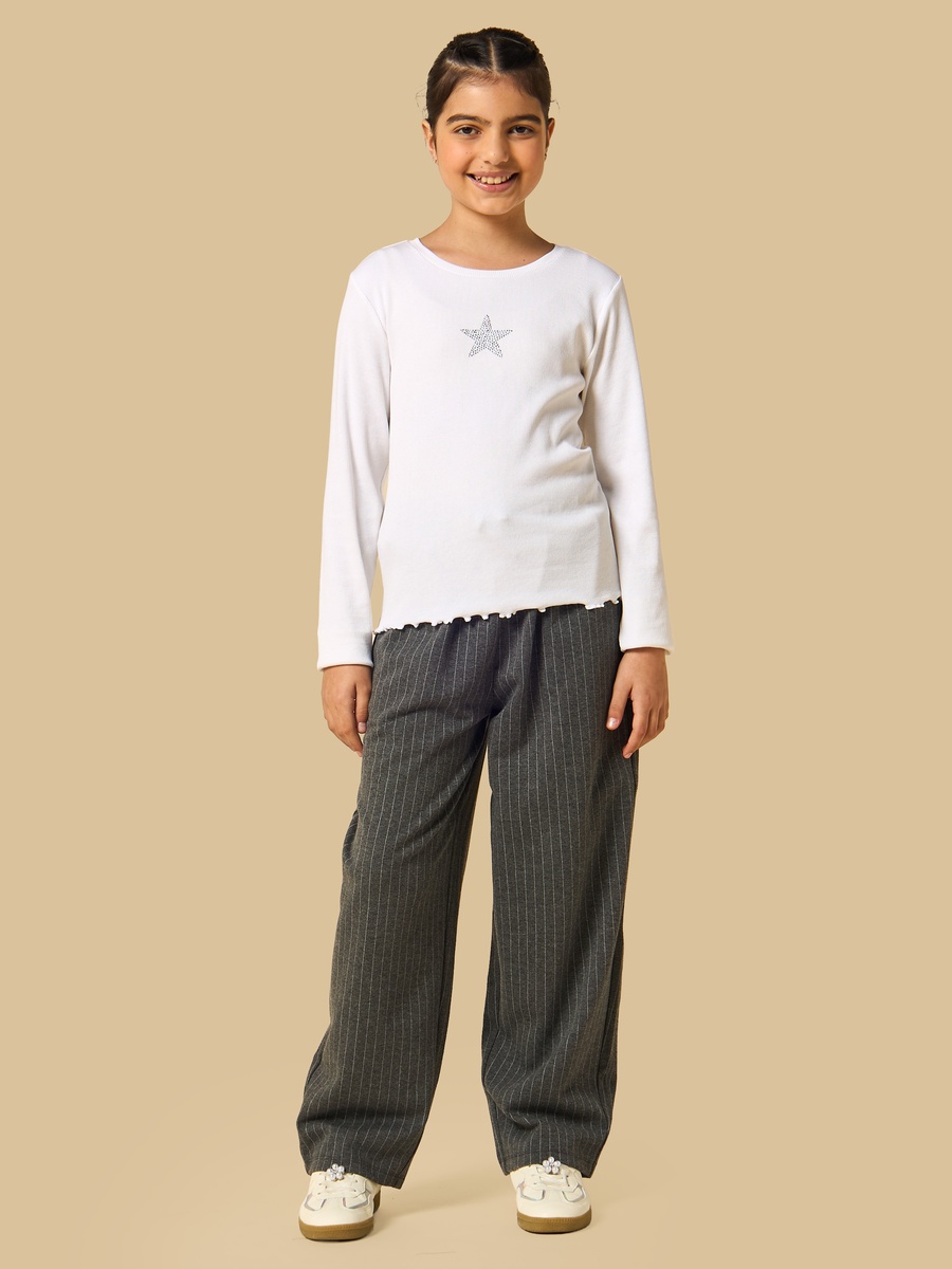 Striped Barrel Fit Pants