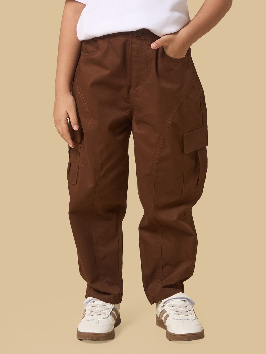 Barrel Fit Twill Cotton Cargo Pants