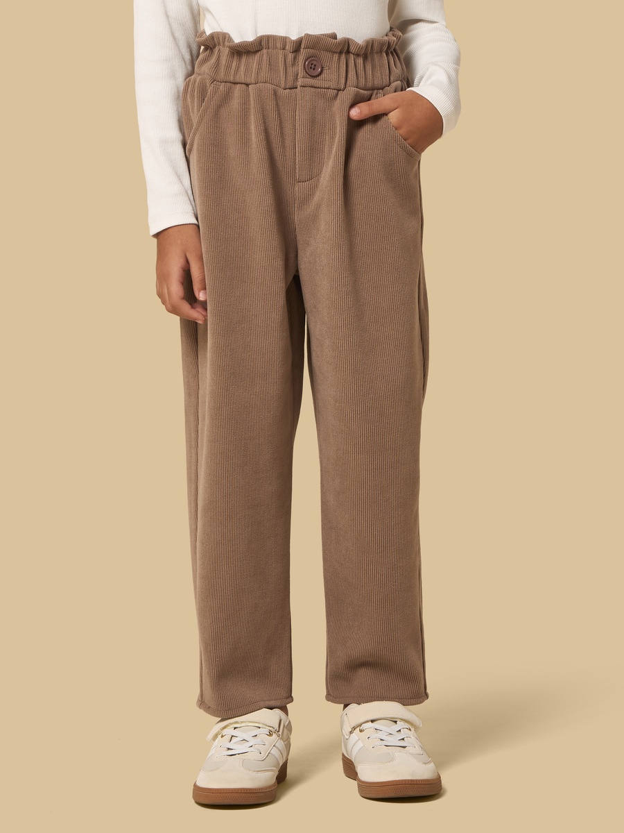 Corduroy Barrel Fit Paperbag Waist Pants