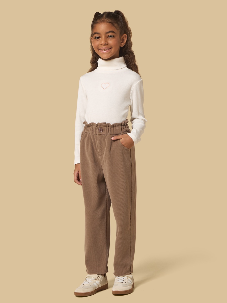 Corduroy Barrel Fit Paperbag Waist Pants