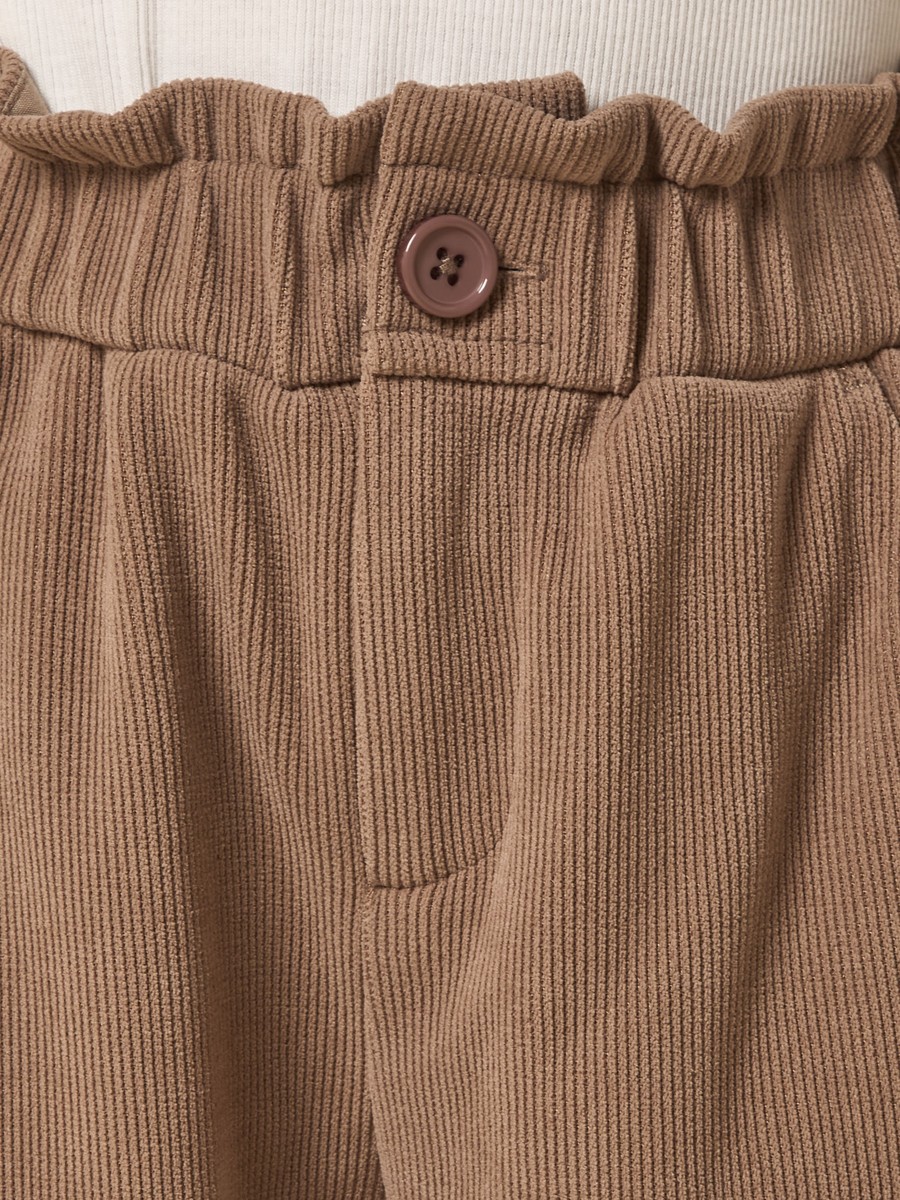 Corduroy Barrel Fit Paperbag Waist Pants
