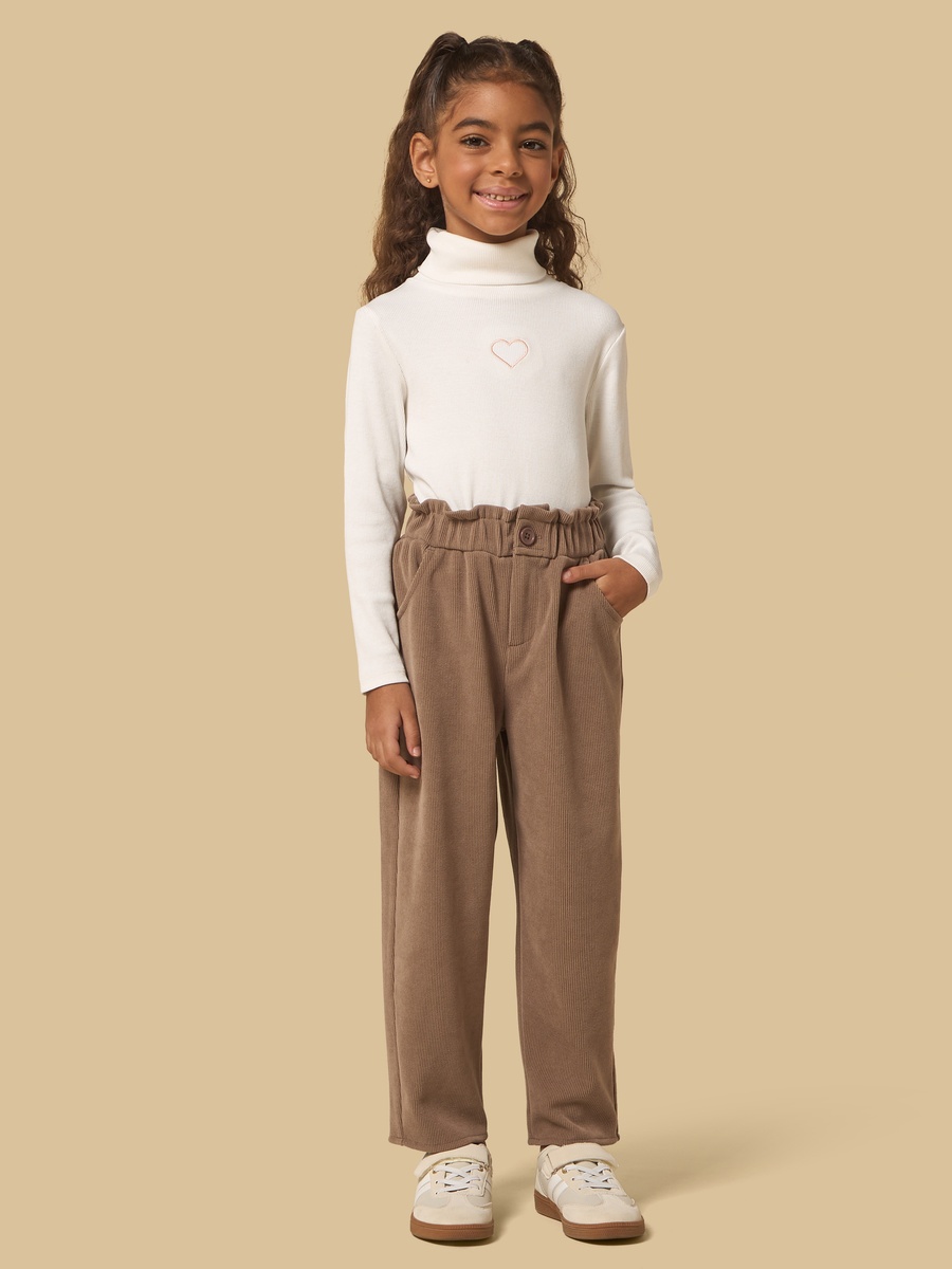 Corduroy Barrel Fit Paperbag Waist Pants