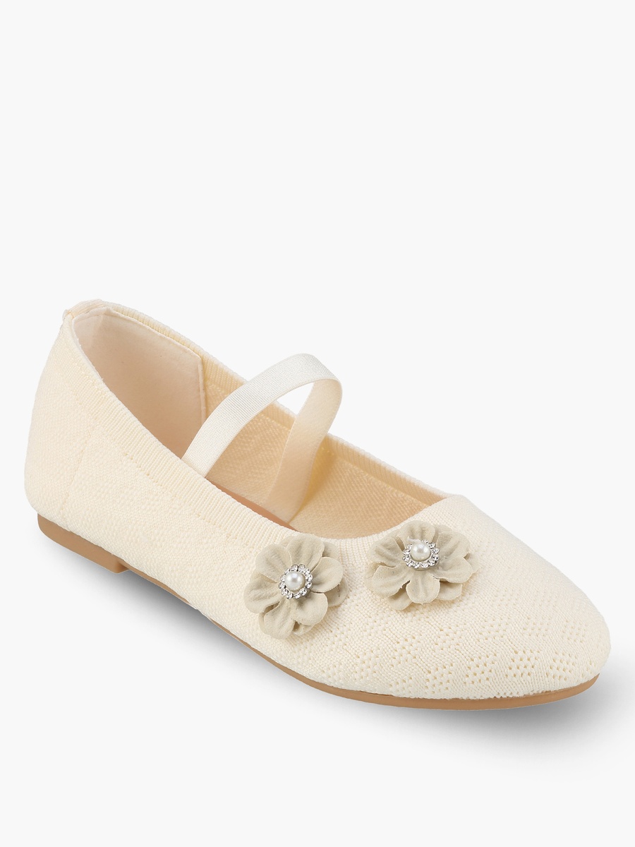 Girls Floral Applique Ballerina Shoes
