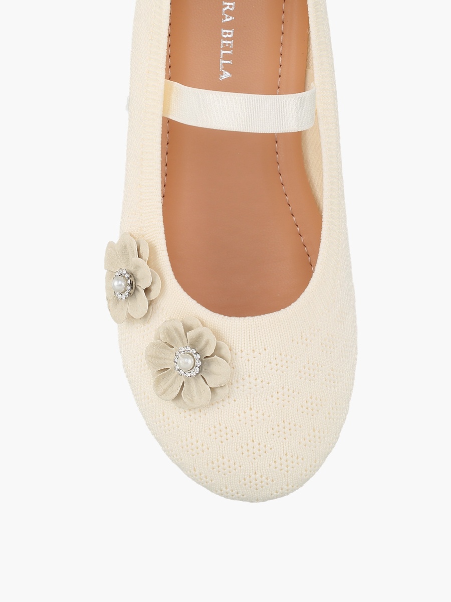Girls Floral Applique Ballerina Shoes