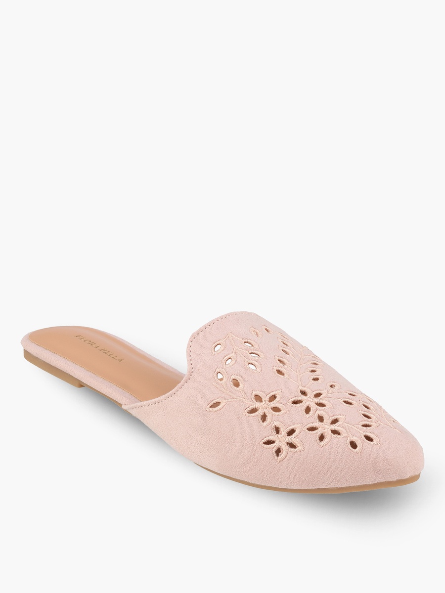 Girls Floral Cutout Mules