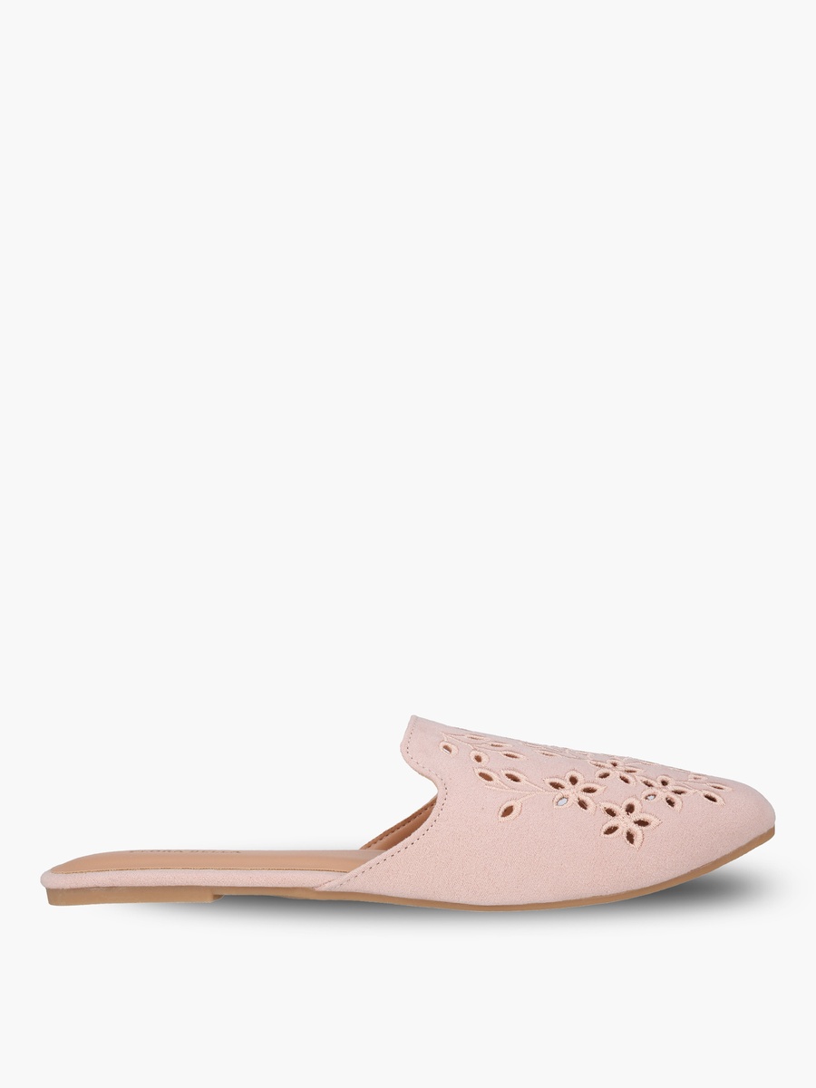 Girls Floral Cutout Mules