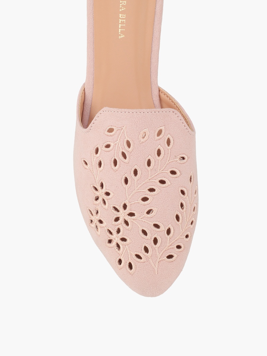Girls Floral Cutout Mules
