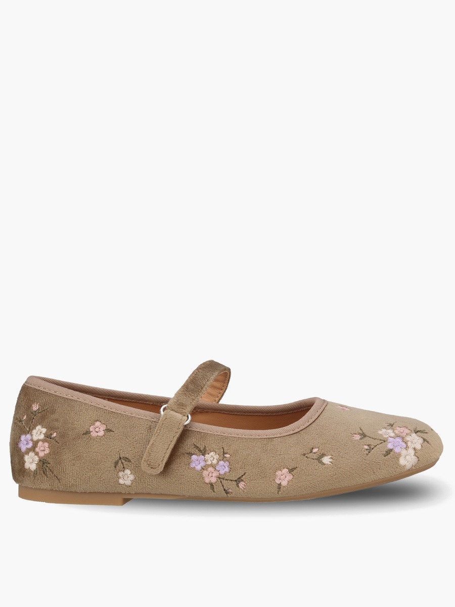 Girls Floral Embroidery Mary Jane Shoes