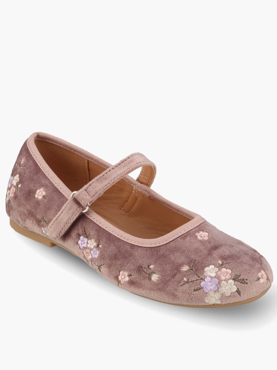 Girls Floral Embroidery Mary Jane Shoes