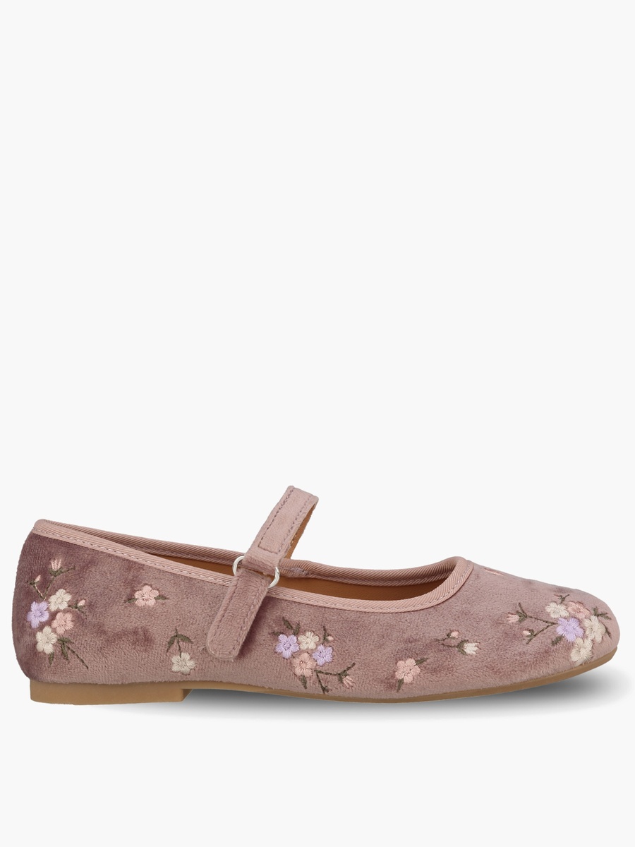 Girls Floral Embroidery Mary Jane Shoes