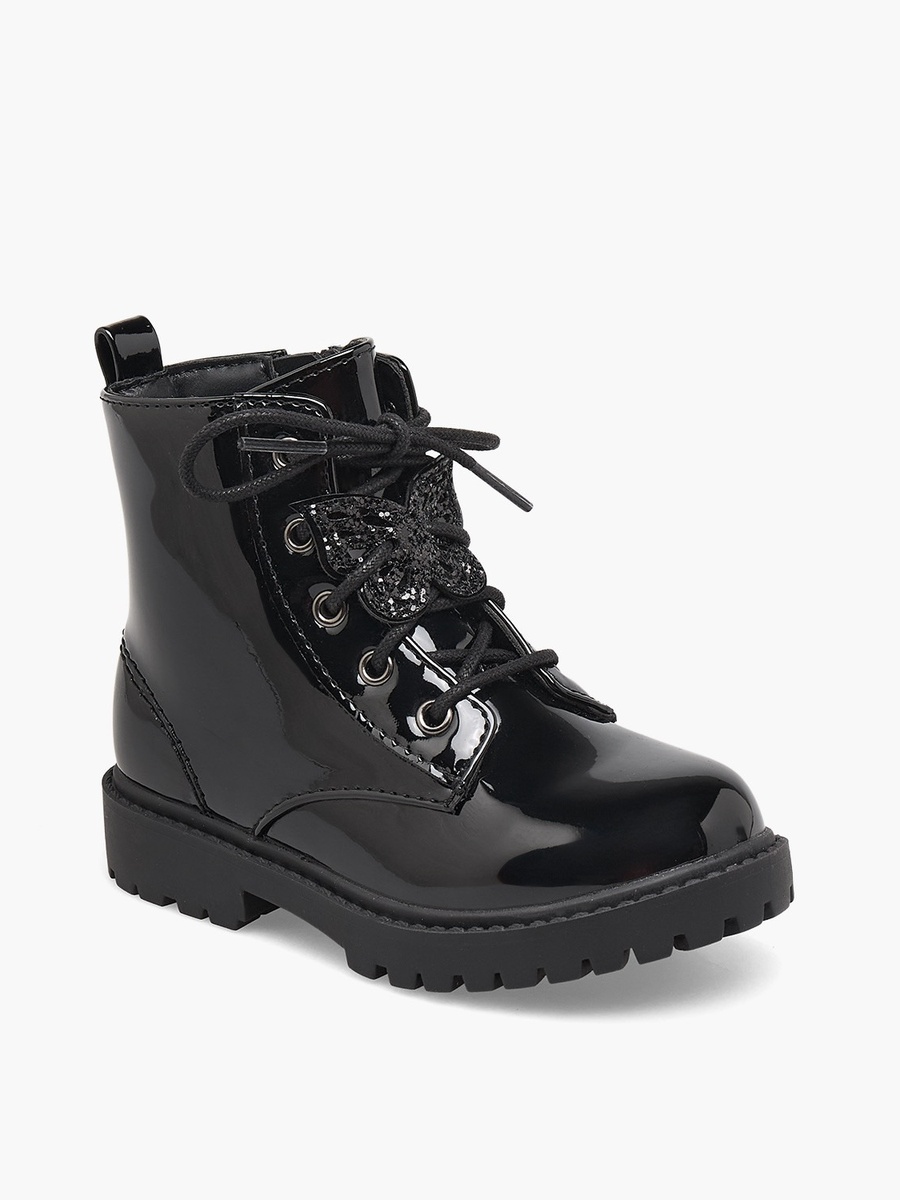 Girls Embellished Lace-Up Ankle Boots