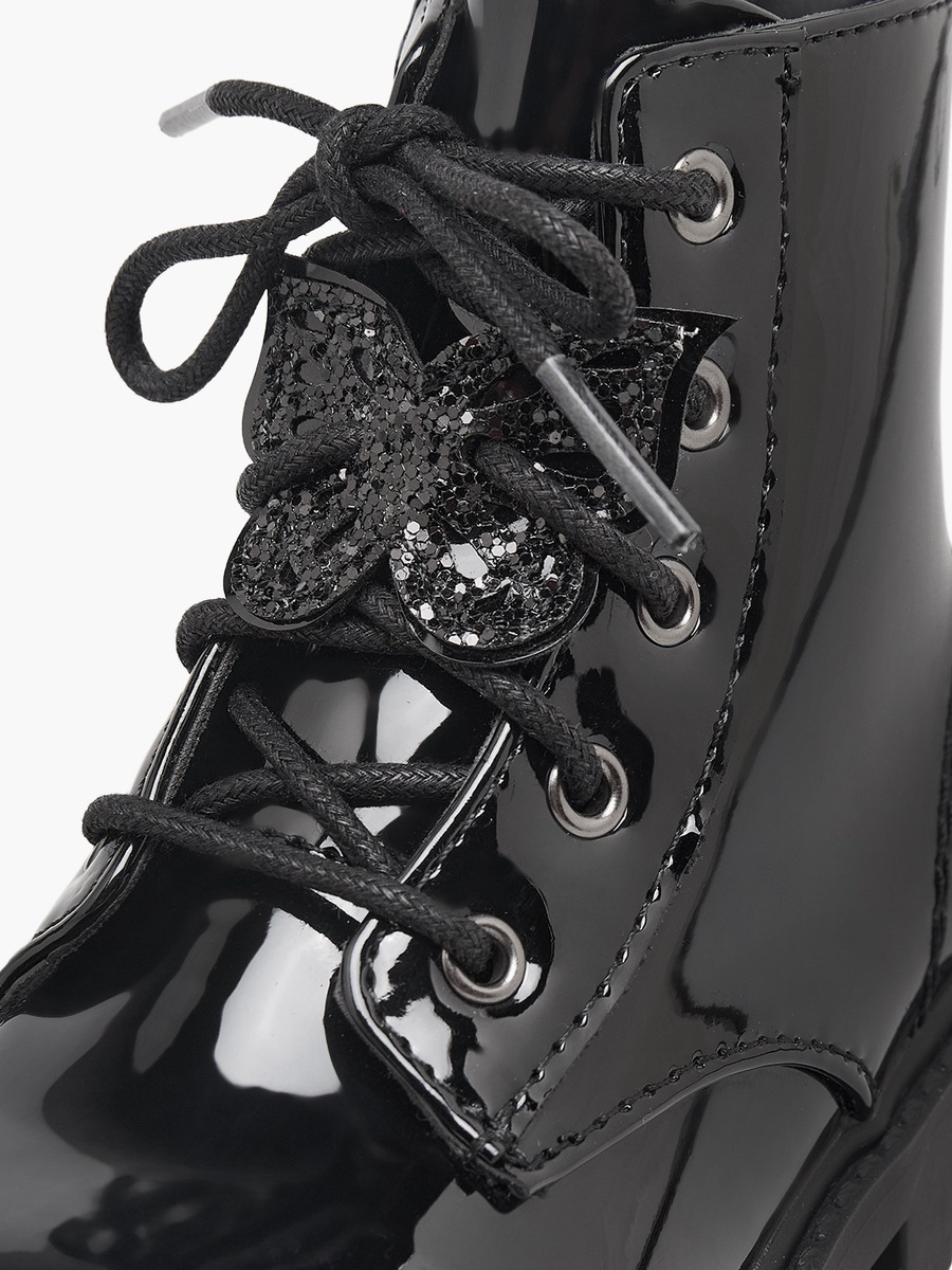 Girls Embellished Lace-Up Ankle Boots