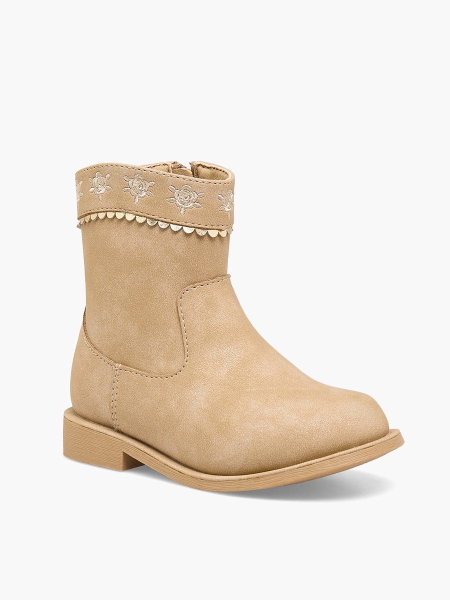 Girls Embroidered Ankle Boots