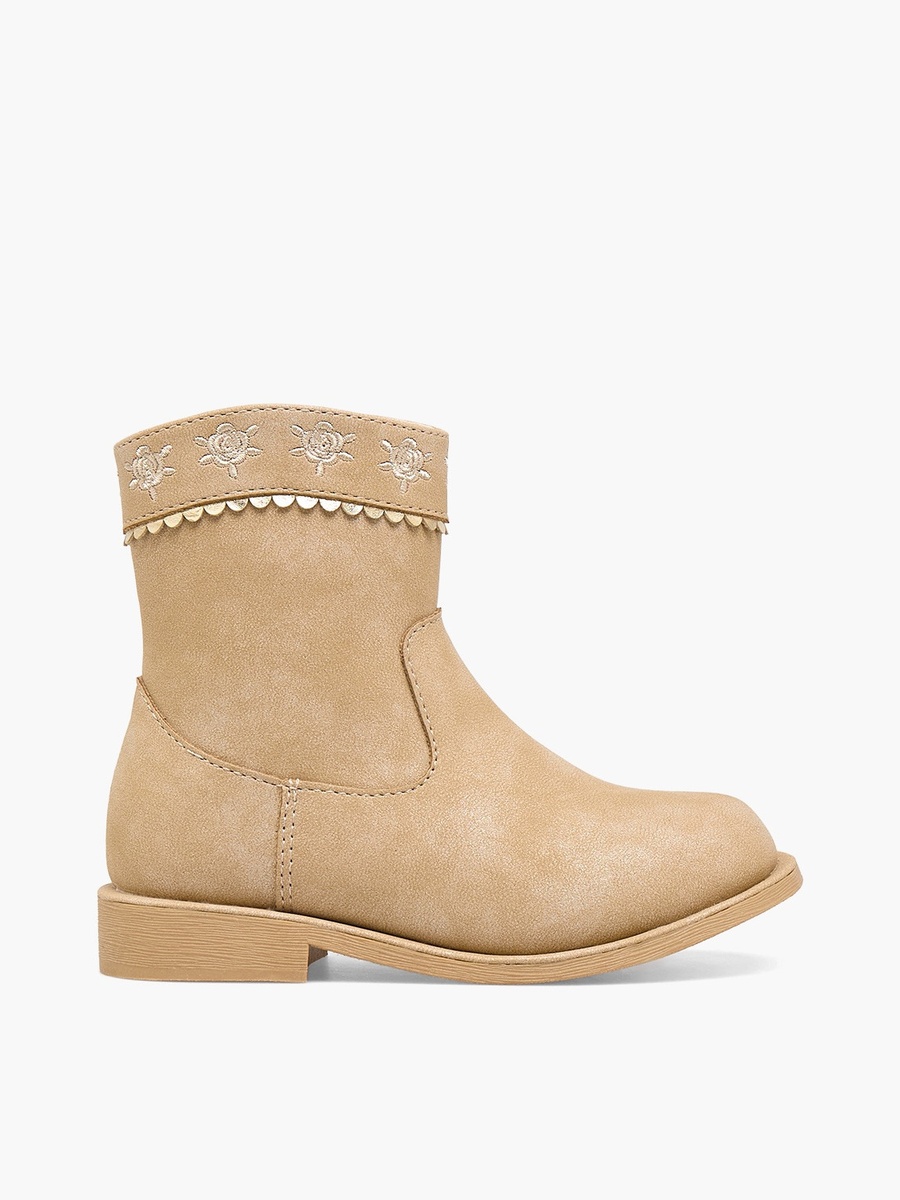 Girls Embroidered Ankle Boots
