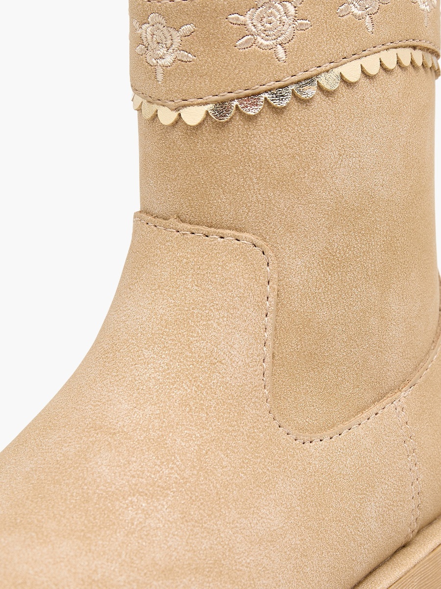 Girls Embroidered Ankle Boots