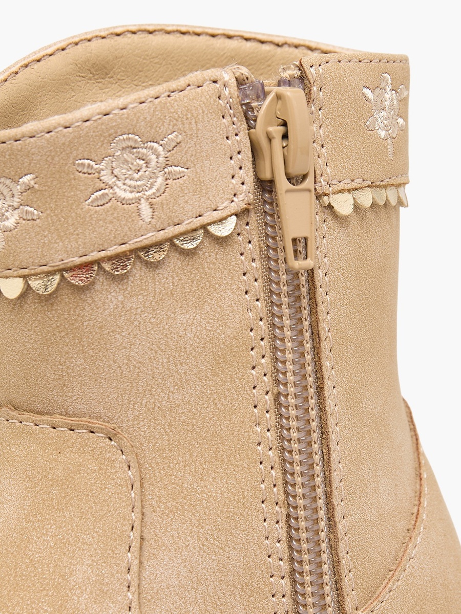 Girls Embroidered Ankle Boots