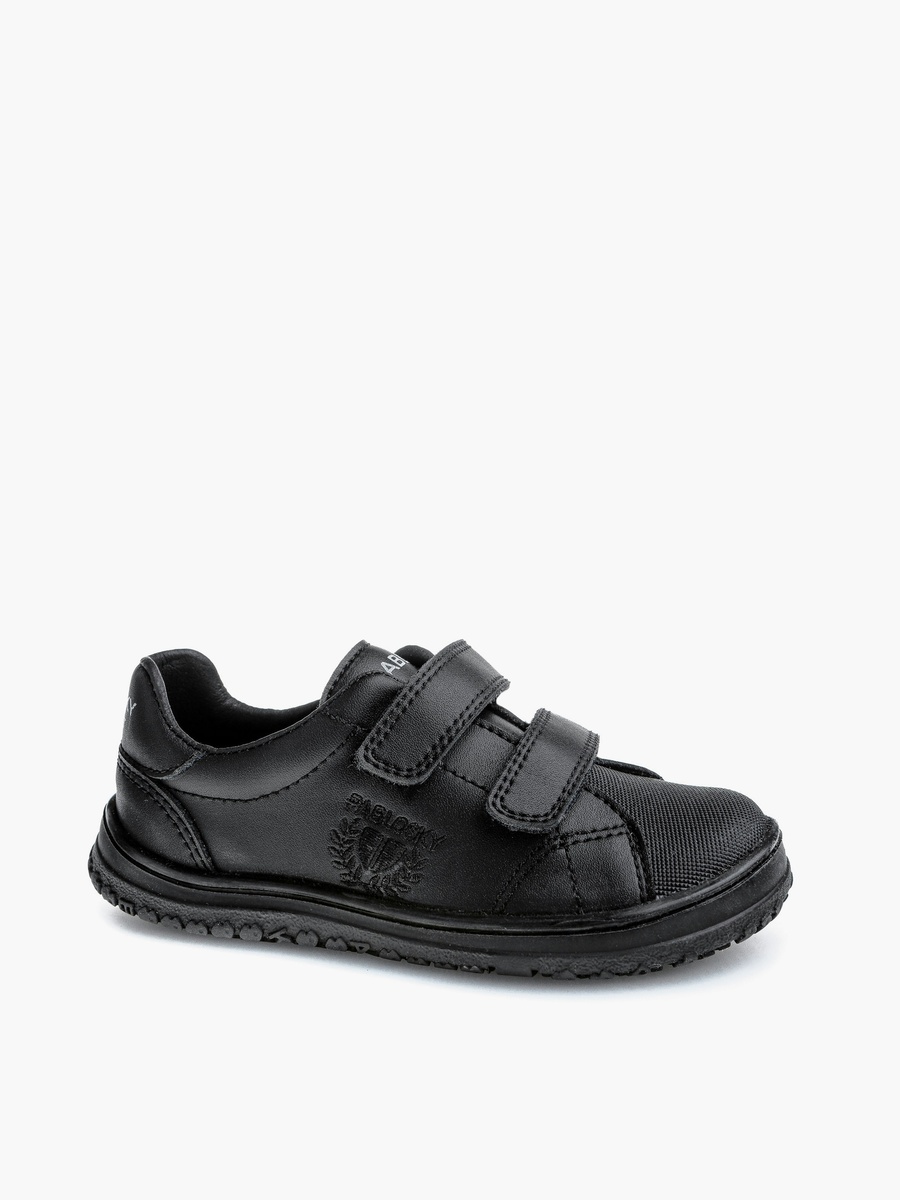 Girls Hook and Loop Leather School Shoes