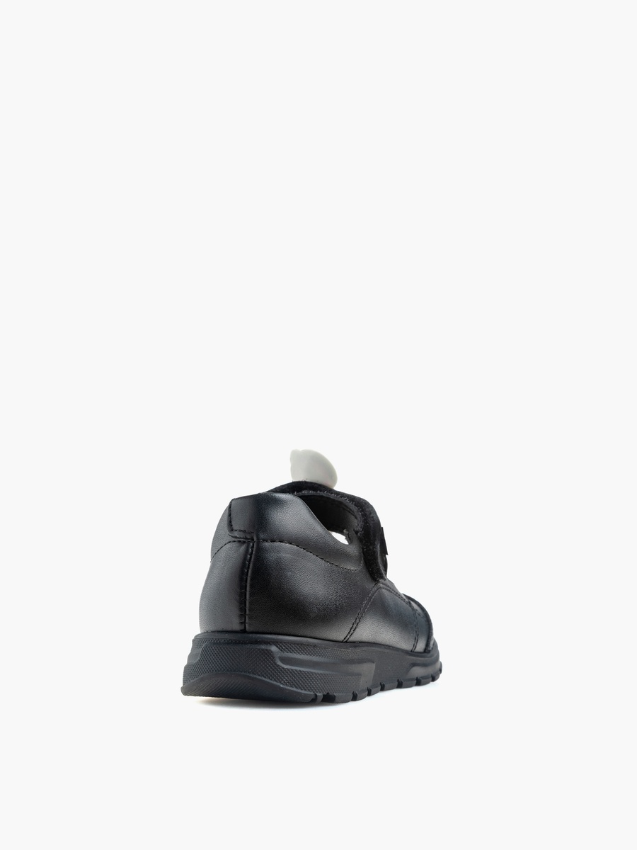 Girls Leather Hook and Loop School Shoes