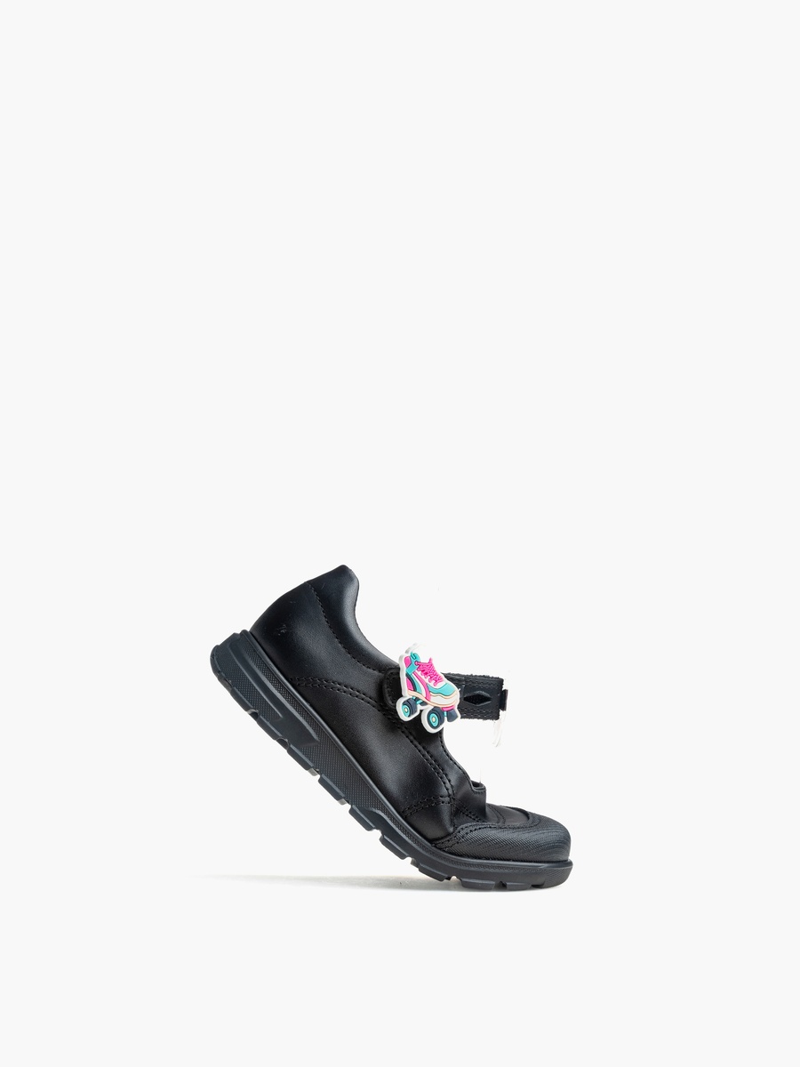 Girls Leather Hook and Loop School Shoes